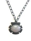 White Agate Sheild Necklace